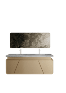 روشویی لاکچری کرم سفید با آینه لمسی