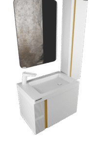 روشویی لاکچری سفید طلایی متوسط