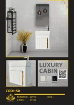 روشویی لاکچری کوچک سفید طلایی